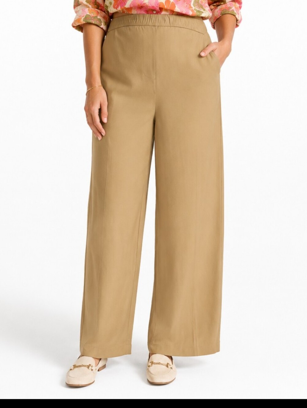 Isabel By Ingrid & Isabel Pants Womens XL Tan Wide Leg Maternity Pull On